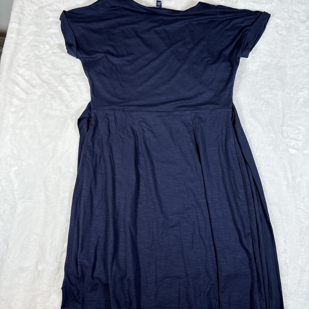 Chaps Womens Medium Short Sleeve Knit Dress Bundle Navy Blue & Striped 2 Pack - Picture 4 of 8